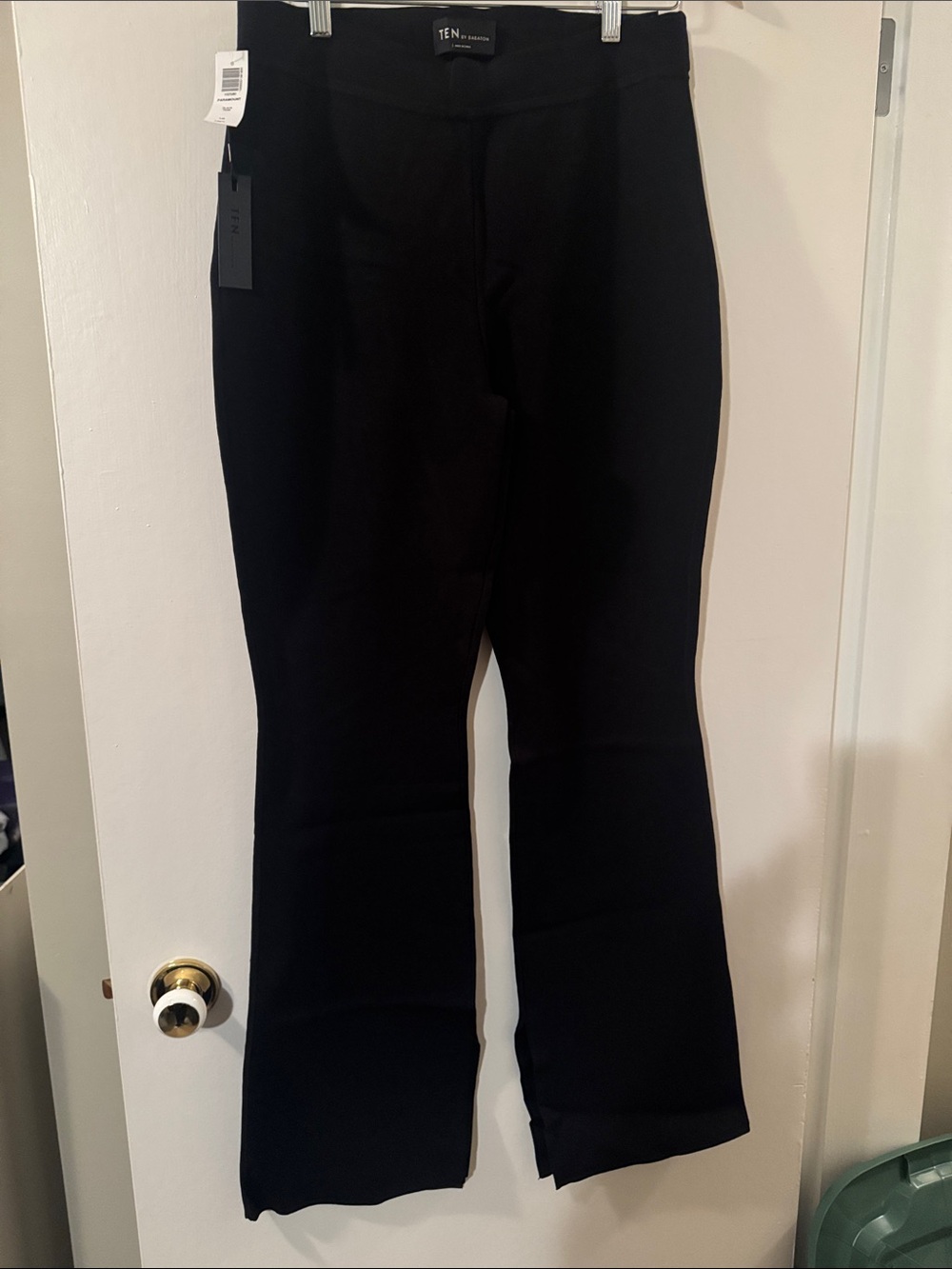 Black Flare Knit Long Pants
